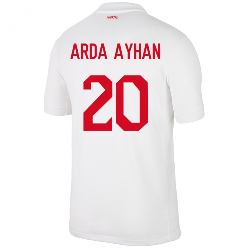 Kinder Türkei Murat Arda Ayhan #20 Weiß Heimtrikot Trikot 24-26 T-Shirt Schweiz