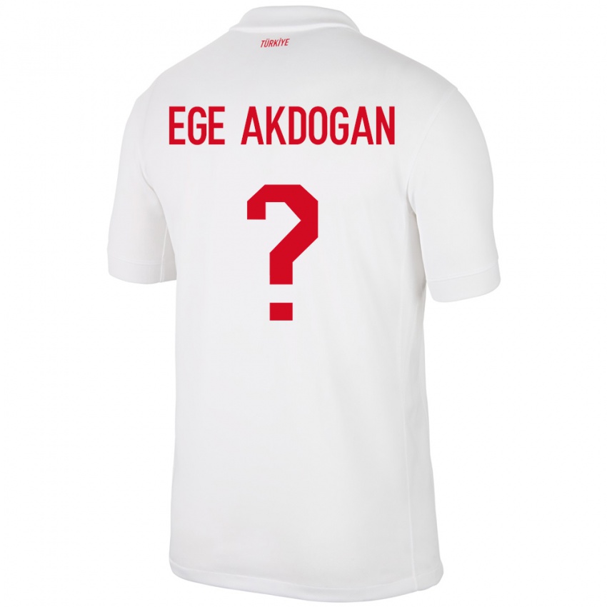 Kinder Türkei Hasan Ege Akdoğan #0 Weiß Heimtrikot Trikot 24-26 T-Shirt Schweiz