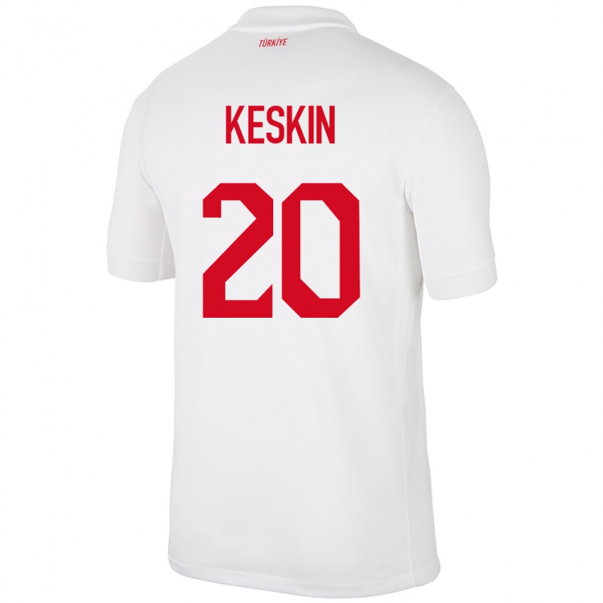 Kinder Türkei Elif Keskin #20 Weiß Heimtrikot Trikot 24-26 T-Shirt Schweiz