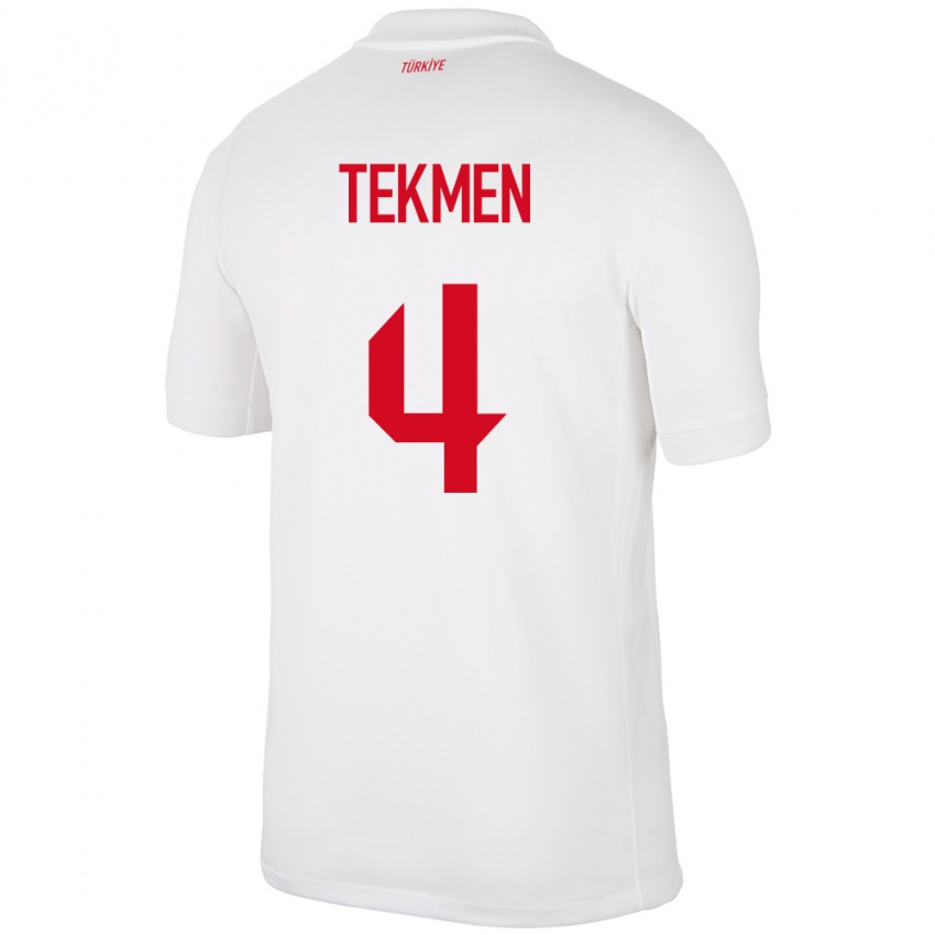 Kinder Türkei Ece Tekmen #4 Weiß Heimtrikot Trikot 24-26 T-Shirt Schweiz