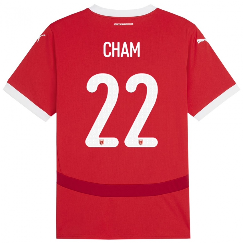 Kinder Österreich Muhammed Cham #22 Rot Heimtrikot Trikot 24-26 T-Shirt Schweiz