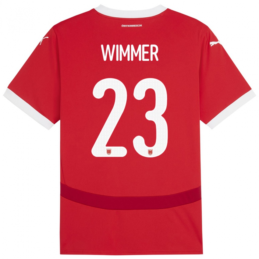 Kinder Österreich Patrick Wimmer #23 Rot Heimtrikot Trikot 24-26 T-Shirt Schweiz