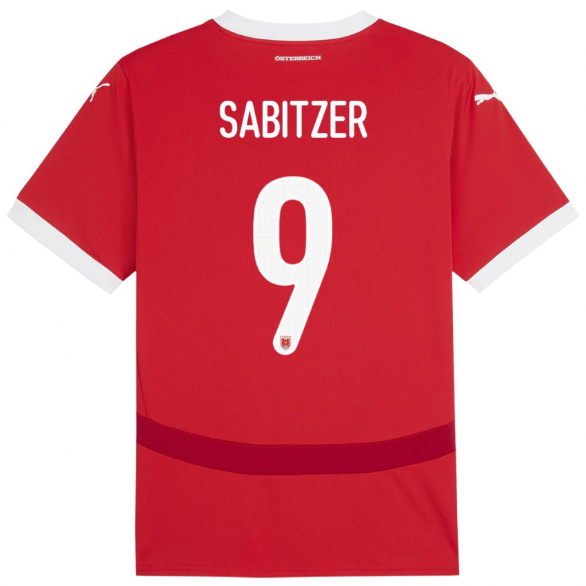 Kinder Österreich Marcel Sabitzer #9 Rot Heimtrikot Trikot 24-26 T-Shirt Schweiz