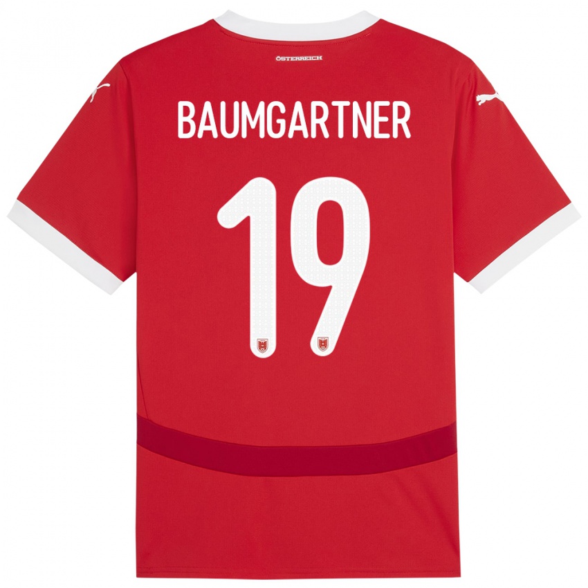 Kinder Österreich Christoph Baumgartner #19 Rot Heimtrikot Trikot 24-26 T-Shirt Schweiz