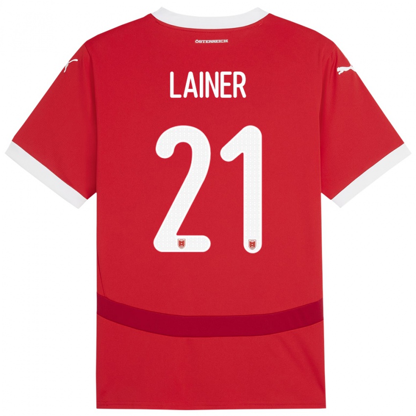 Kinder Österreich Stefan Lainer #21 Rot Heimtrikot Trikot 24-26 T-Shirt Schweiz