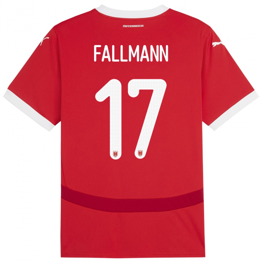 Kinder Österreich Pascal Fallmann #17 Rot Heimtrikot Trikot 24-26 T-Shirt Schweiz