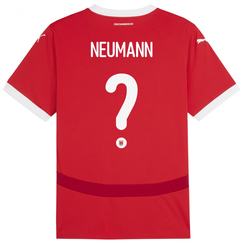 Kinder Österreich Moritz Neumann #0 Rot Heimtrikot Trikot 24-26 T-Shirt Schweiz