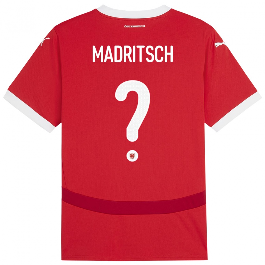 Kinder Österreich Diego Madritsch #0 Rot Heimtrikot Trikot 24-26 T-Shirt Schweiz