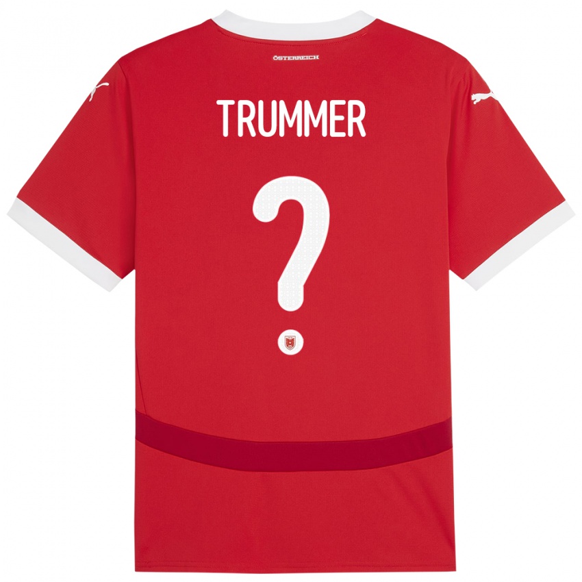 Kinder Österreich Tim Trummer #0 Rot Heimtrikot Trikot 24-26 T-Shirt Schweiz