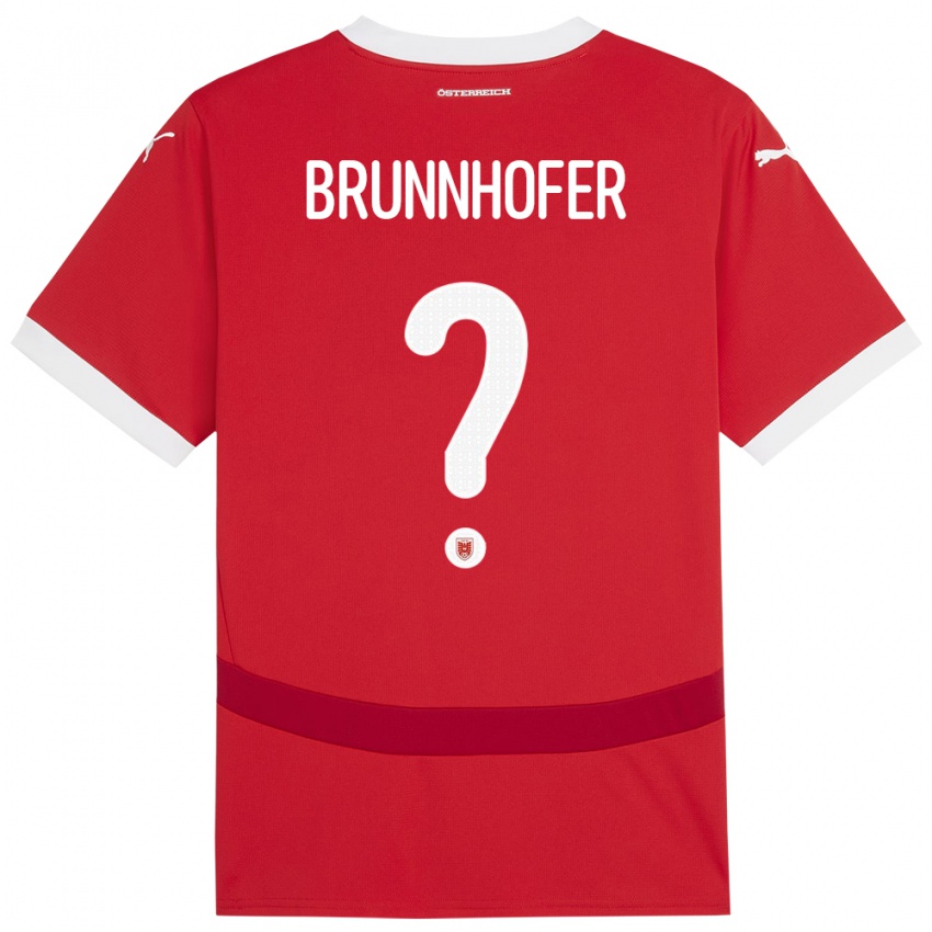 Kinder Österreich Jakob Brunnhofer #0 Rot Heimtrikot Trikot 24-26 T-Shirt Schweiz