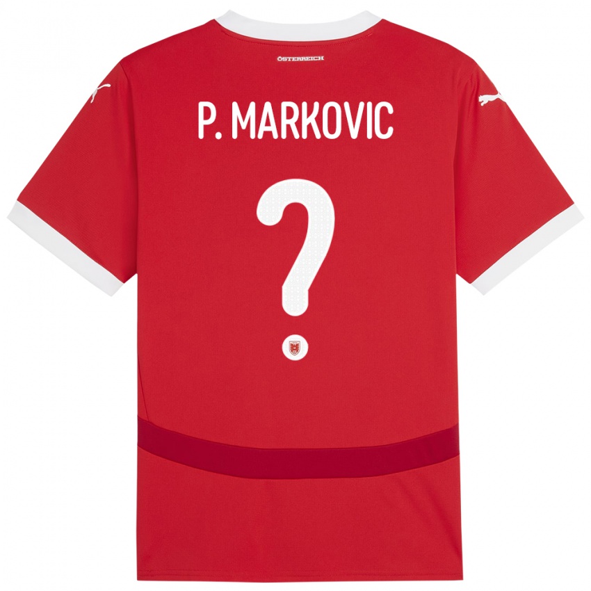 Kinder Österreich Petar Markovic #0 Rot Heimtrikot Trikot 24-26 T-Shirt Schweiz