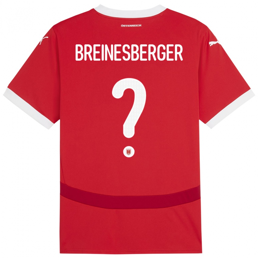 Kinder Österreich Christoph Breinesberger #0 Rot Heimtrikot Trikot 24-26 T-Shirt Schweiz