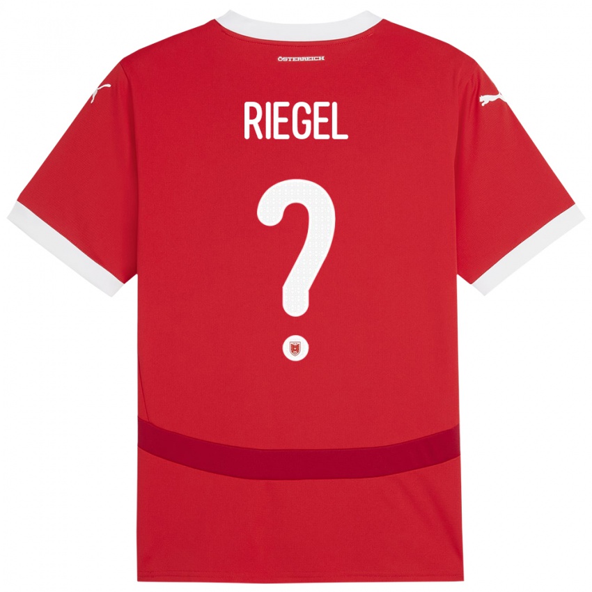 Kinder Österreich Adrian Riegel #0 Rot Heimtrikot Trikot 24-26 T-Shirt Schweiz