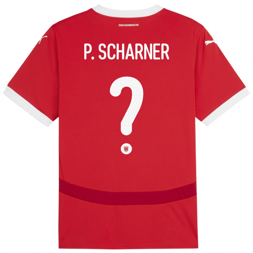 Kinder Österreich Paul Scharner #0 Rot Heimtrikot Trikot 24-26 T-Shirt Schweiz