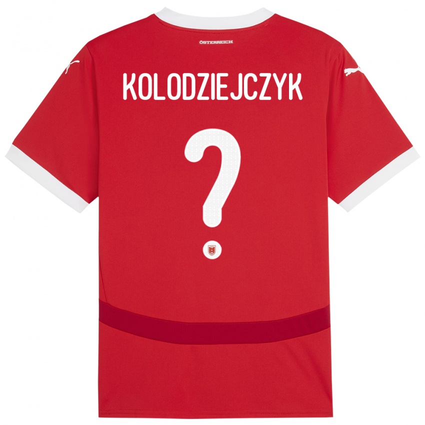 Kinder Österreich Marek Kolodziejczyk #0 Rot Heimtrikot Trikot 24-26 T-Shirt Schweiz