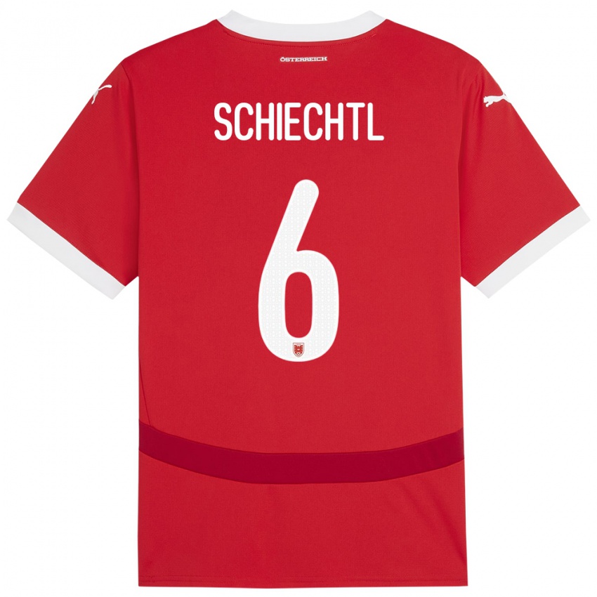 Kinder Österreich Katharina Schiechtl #6 Rot Heimtrikot Trikot 24-26 T-Shirt Schweiz