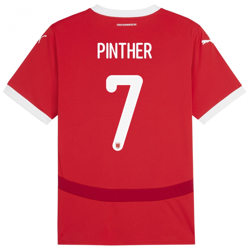 Kinder Österreich Viktoria Pinther #7 Rot Heimtrikot Trikot 24-26 T-Shirt Schweiz