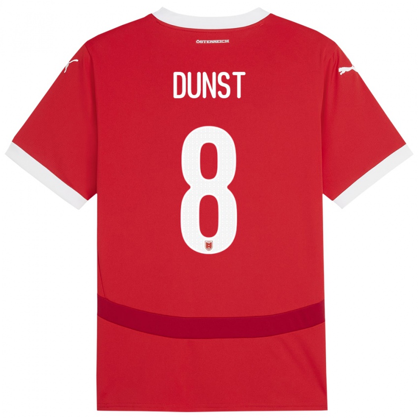 Kinder Österreich Barbara Dunst #8 Rot Heimtrikot Trikot 24-26 T-Shirt Schweiz