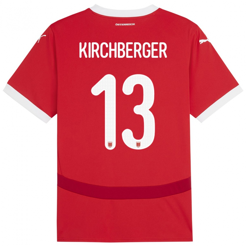 Kinder Österreich Virginia Kirchberger #13 Rot Heimtrikot Trikot 24-26 T-Shirt Schweiz