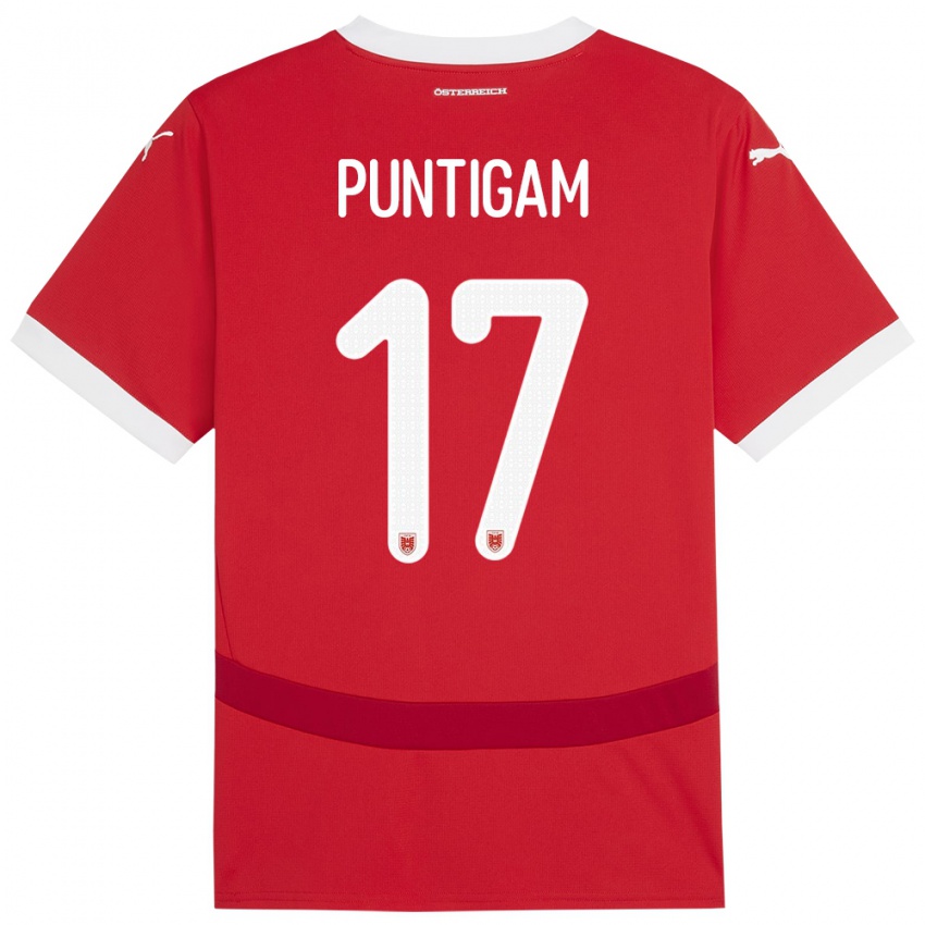 Kinder Österreich Sarah Puntigam #17 Rot Heimtrikot Trikot 24-26 T-Shirt Schweiz