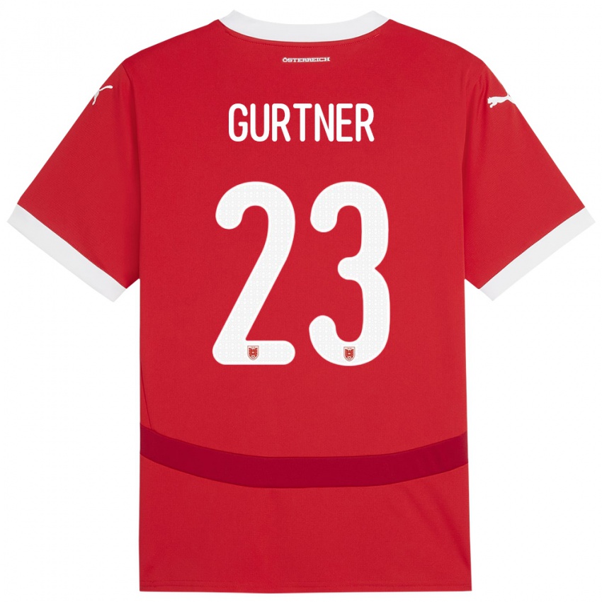 Kinder Österreich Andrea Gurtner #23 Rot Heimtrikot Trikot 24-26 T-Shirt Schweiz