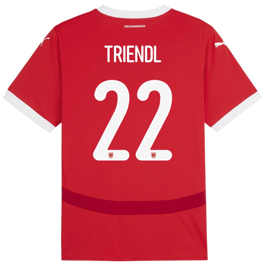 Kinder Österreich Lena Triendl #22 Rot Heimtrikot Trikot 24-26 T-Shirt Schweiz