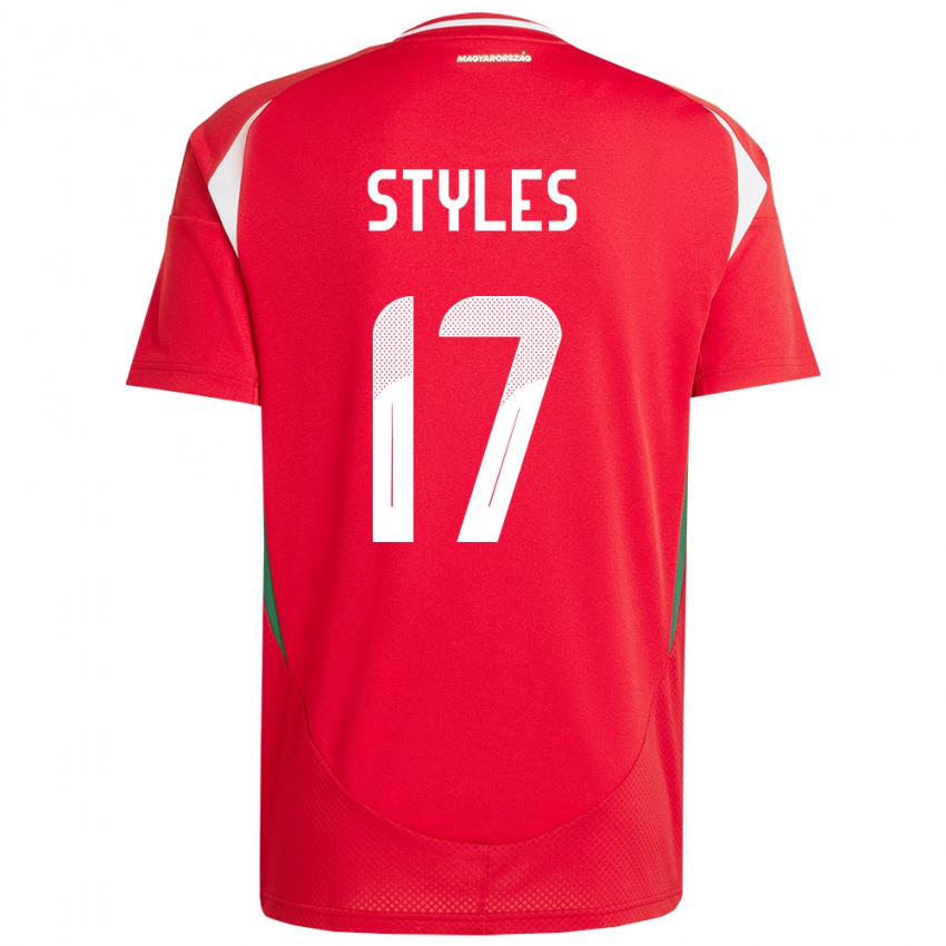 Kinder Ungarn Callum Styles #17 Rot Heimtrikot Trikot 24-26 T-Shirt Schweiz