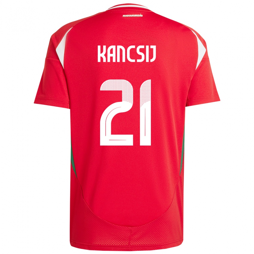 Kinder Ungarn Artúr Kancsij #21 Rot Heimtrikot Trikot 24-26 T-Shirt Schweiz