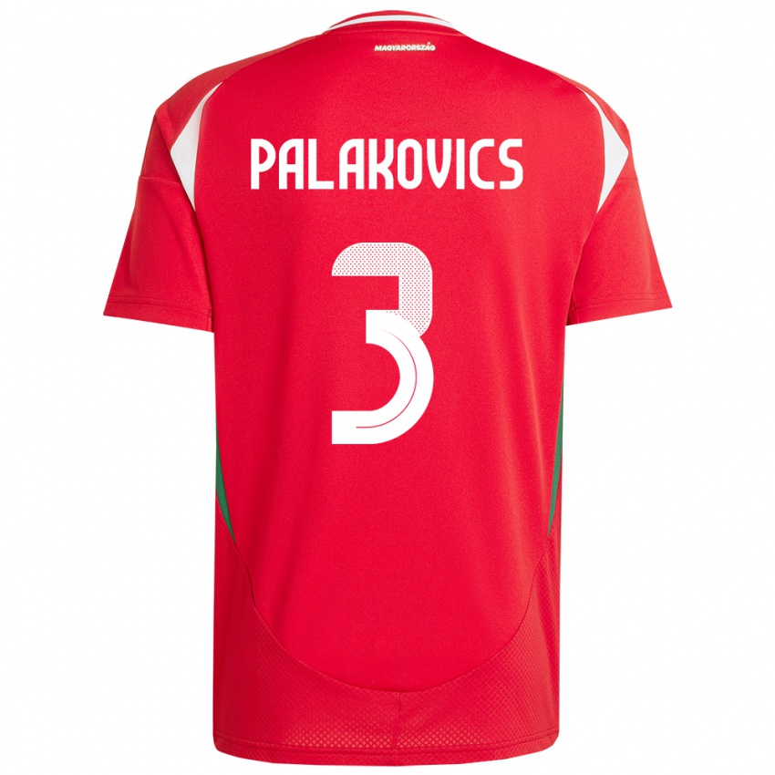 Kinder Ungarn Laura Palakovics #3 Rot Heimtrikot Trikot 24-26 T-Shirt Schweiz