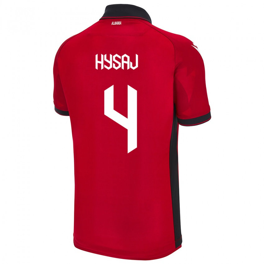 Kinder Albanien Elseid Hysaj #4 Rot Heimtrikot Trikot 24-26 T-Shirt Schweiz