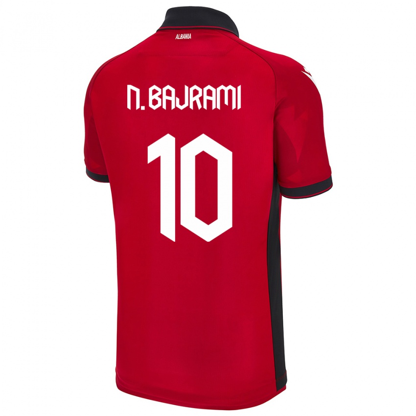 Kinder Albanien Nedim Bajrami #10 Rot Heimtrikot Trikot 24-26 T-Shirt Schweiz