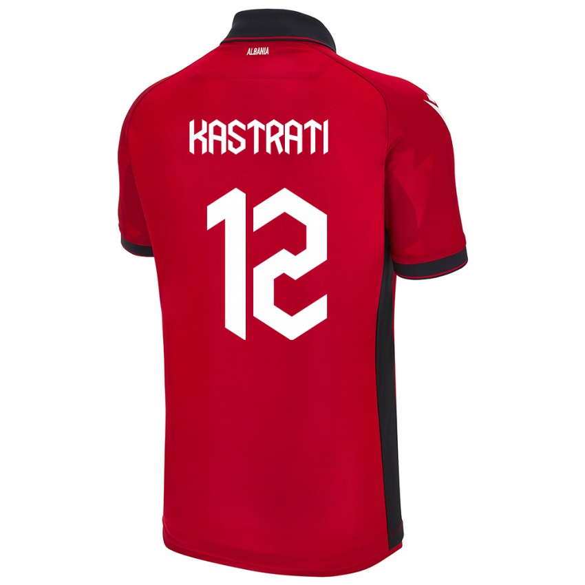 Kinder Albanien Elhan Kastrati #12 Rot Heimtrikot Trikot 24-26 T-Shirt Schweiz