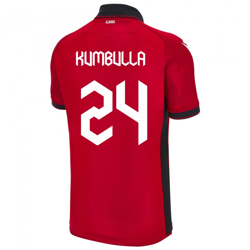 Kinder Albanien Marash Kumbulla #24 Rot Heimtrikot Trikot 24-26 T-Shirt Schweiz