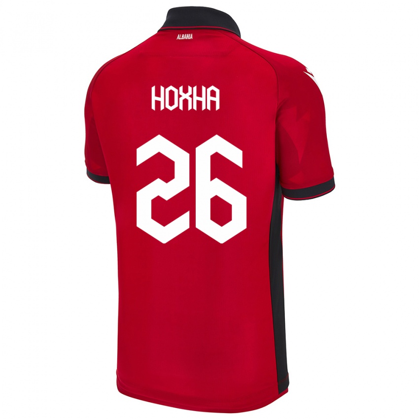 Kinder Albanien Arbër Hoxha #26 Rot Heimtrikot Trikot 24-26 T-Shirt Schweiz