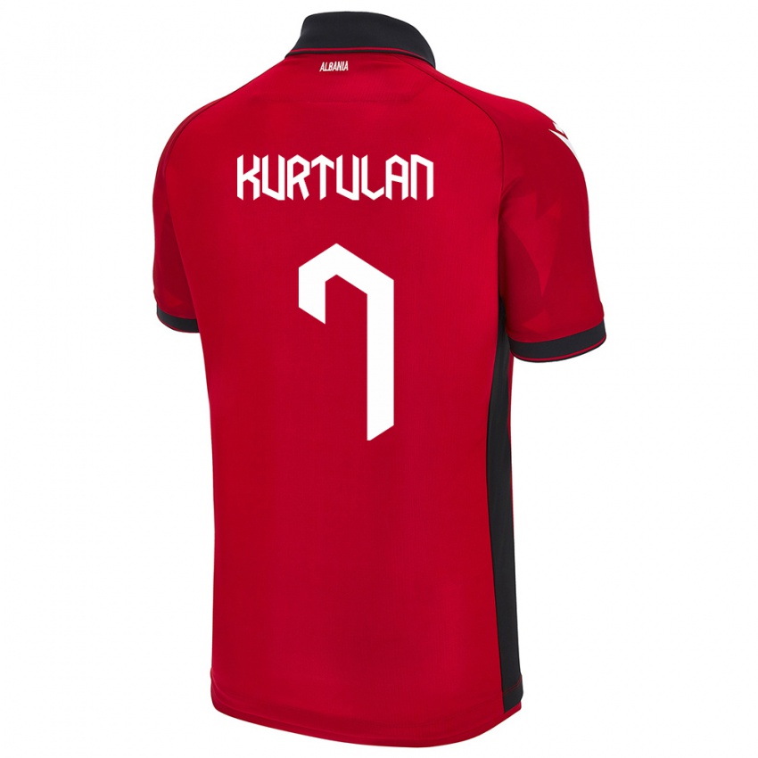 Kinder Albanien Arda Kurtulan #7 Rot Heimtrikot Trikot 24-26 T-Shirt Schweiz