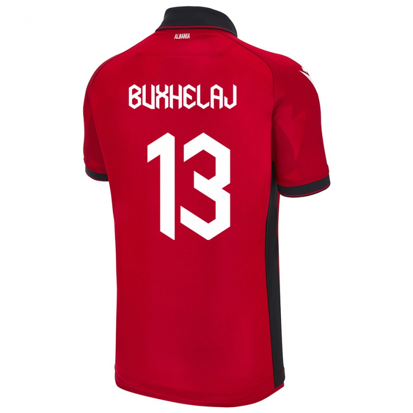 Kinder Albanien Paulo Buxhelaj #13 Rot Heimtrikot Trikot 24-26 T-Shirt Schweiz