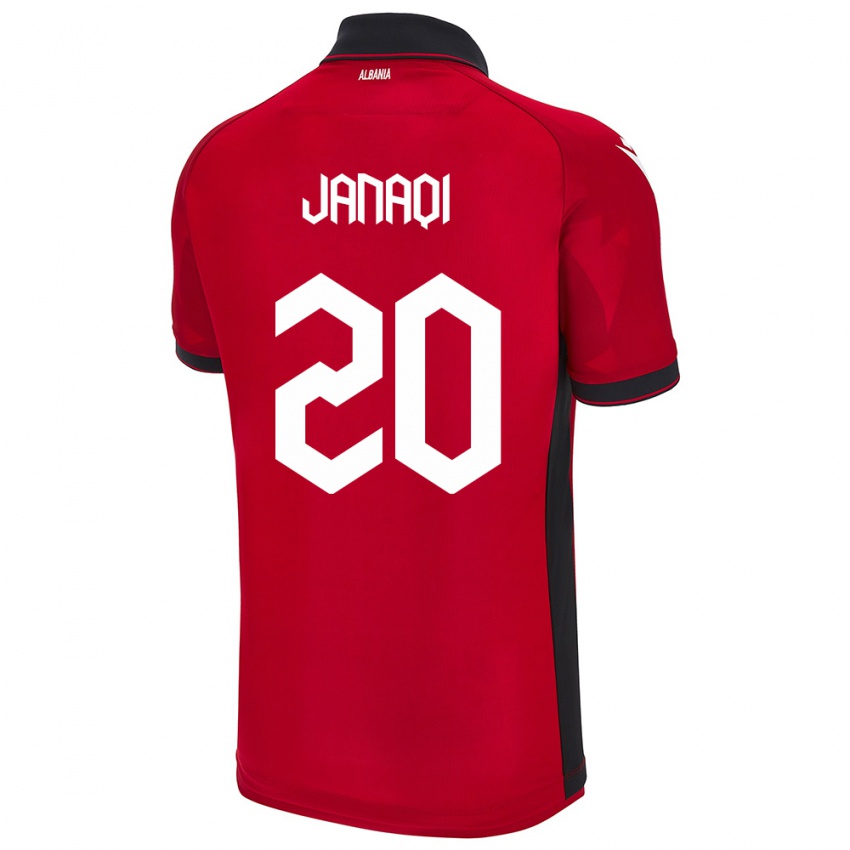 Kinder Albanien Dejvid Janaqi #20 Rot Heimtrikot Trikot 24-26 T-Shirt Schweiz