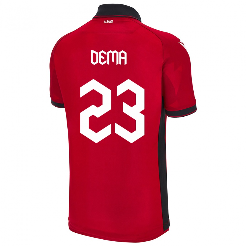 Kinder Albanien Endri Dema #23 Rot Heimtrikot Trikot 24-26 T-Shirt Schweiz