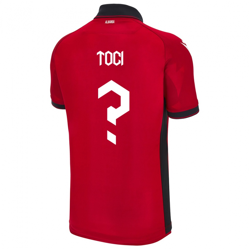 Kinder Albanien Eljon Toci #0 Rot Heimtrikot Trikot 24-26 T-Shirt Schweiz