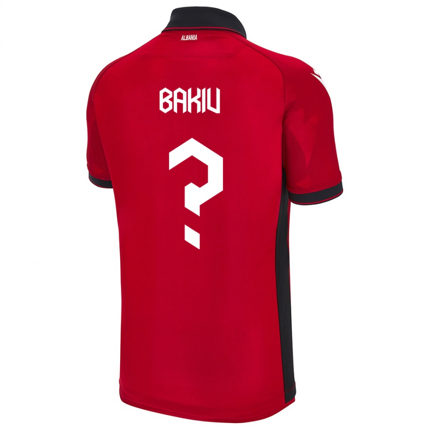 Kinder Albanien Ernesto Bakiu #0 Rot Heimtrikot Trikot 24-26 T-Shirt Schweiz