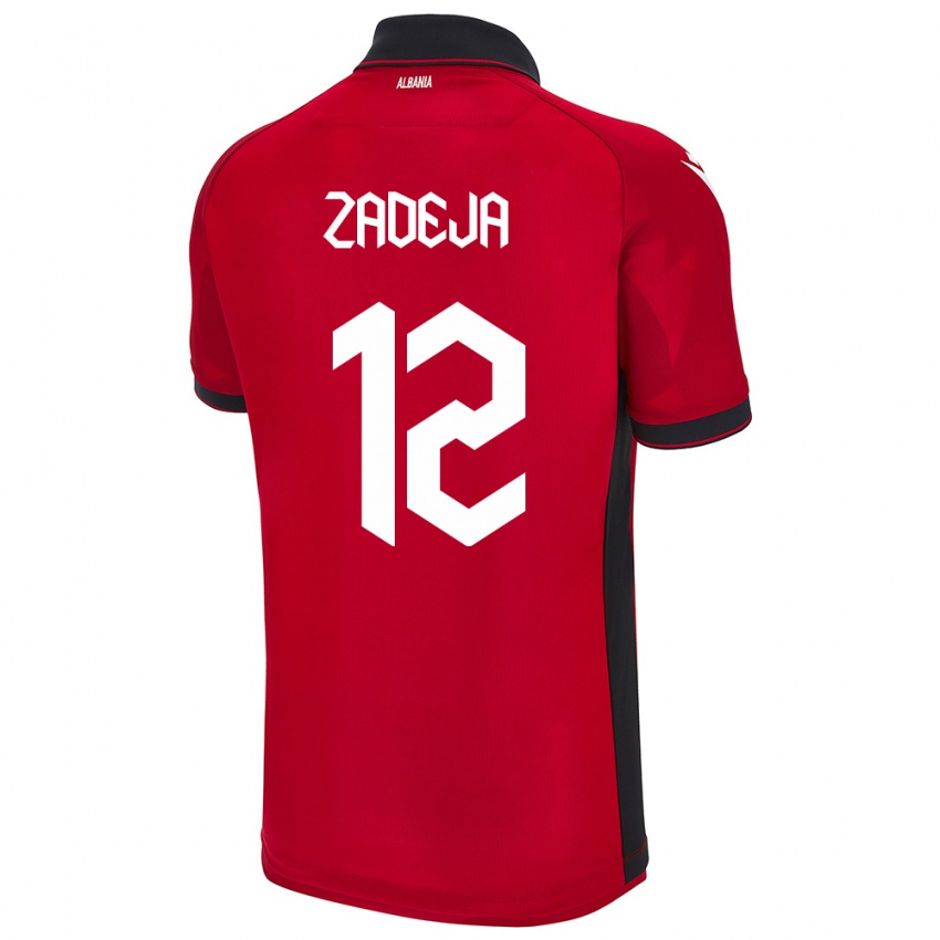 Kinder Albanien Darius Zadeja #12 Rot Heimtrikot Trikot 24-26 T-Shirt Schweiz