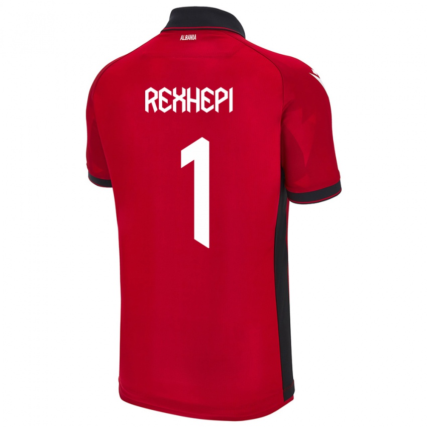Kinder Albanien Viona Rexhepi #1 Rot Heimtrikot Trikot 24-26 T-Shirt Schweiz
