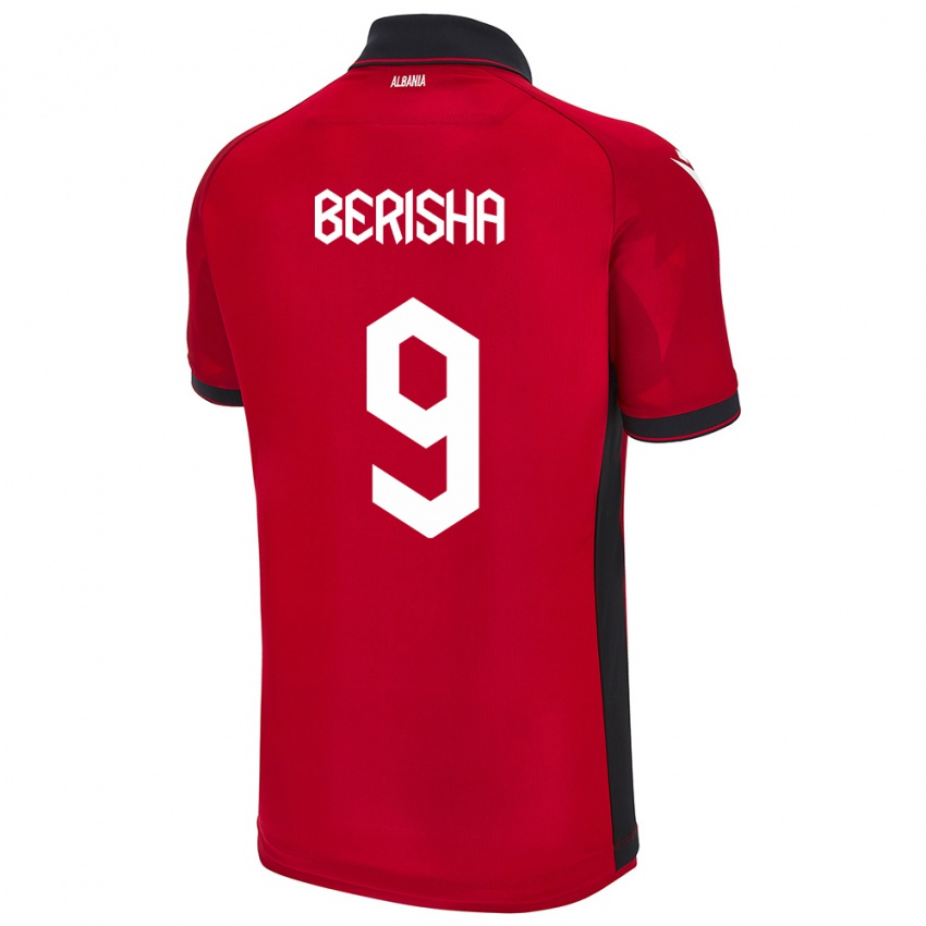 Kinder Albanien Fortesa Berisha #9 Rot Heimtrikot Trikot 24-26 T-Shirt Schweiz