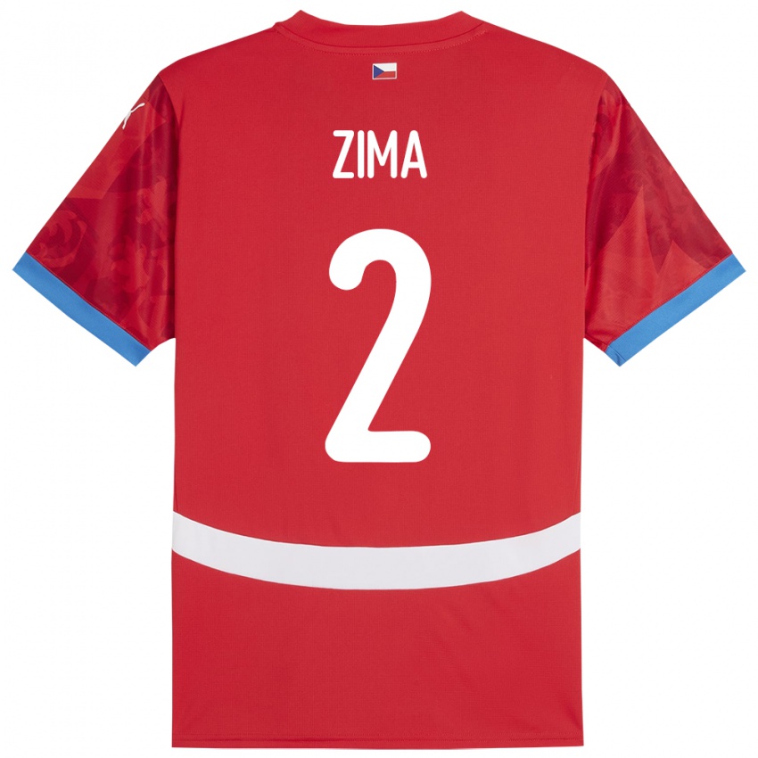 Kinder Tschechien David Zima #2 Rot Heimtrikot Trikot 24-26 T-Shirt Schweiz