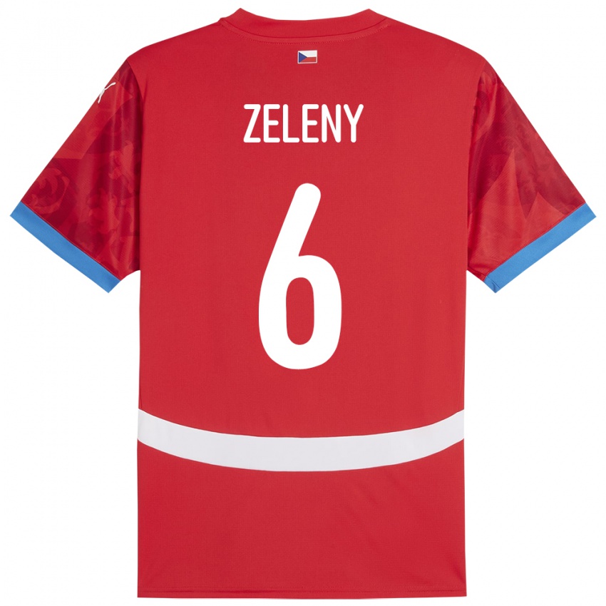 Kinder Tschechien Jaroslav Zelený #6 Rot Heimtrikot Trikot 24-26 T-Shirt Schweiz