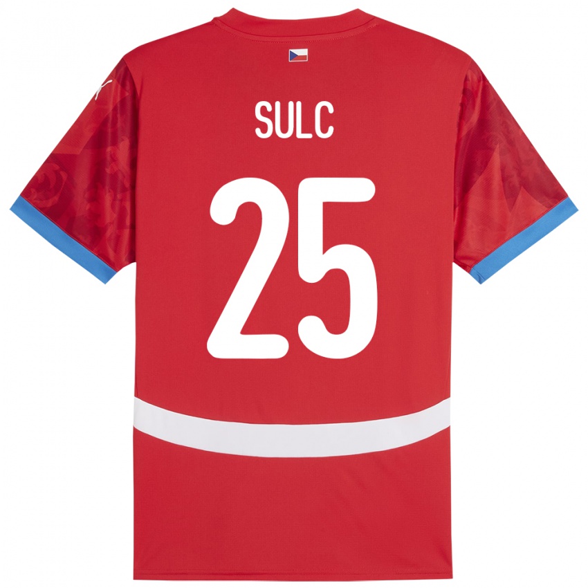 Kinder Tschechien Pavel Sulc #25 Rot Heimtrikot Trikot 24-26 T-Shirt Schweiz