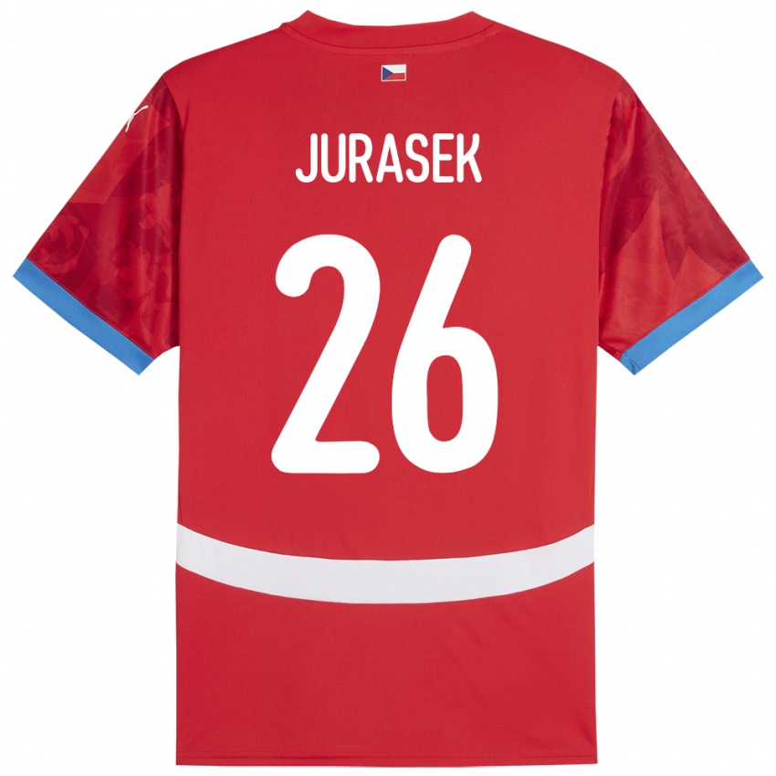 Kinder Tschechien Matej Jurasek #26 Rot Heimtrikot Trikot 24-26 T-Shirt Schweiz