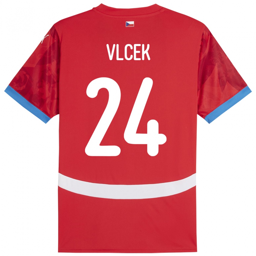 Kinder Tschechien Tomas Vlcek #24 Rot Heimtrikot Trikot 24-26 T-Shirt Schweiz