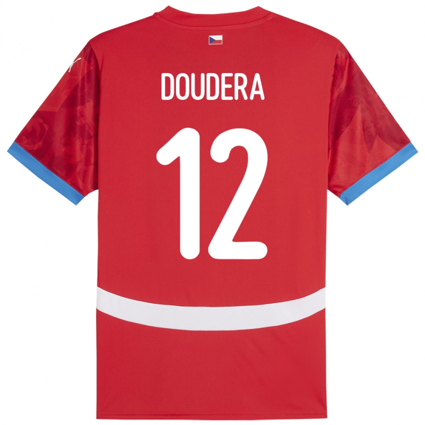 Kinder Tschechien David Doudera #12 Rot Heimtrikot Trikot 24-26 T-Shirt Schweiz