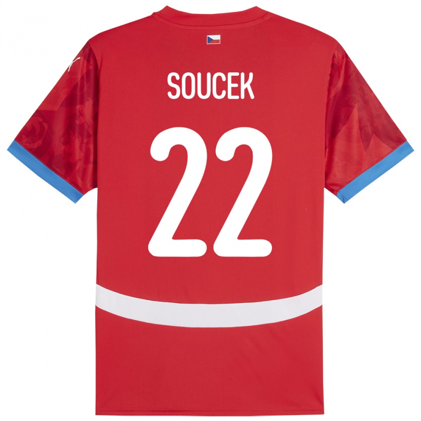 Kinder Tschechien Tomas Soucek #22 Rot Heimtrikot Trikot 24-26 T-Shirt Schweiz